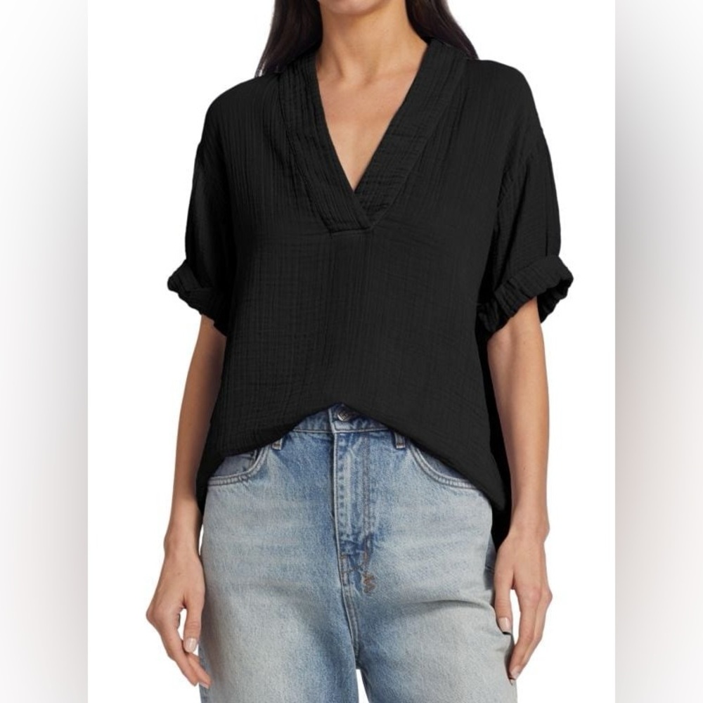XiRENA Avery Short-Sleeve Top in Black, size S